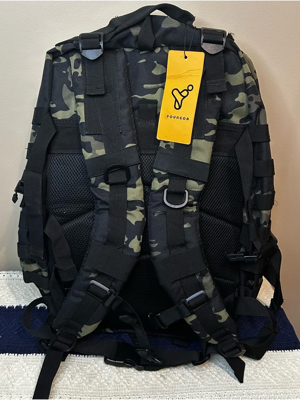 NWT. Camouflage Tactical Black & Green Backpack by Youngaa
